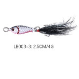 2.5CM/4G Mini Fish Lead Sinker with Treble Hooks Jig Head Hooks  Metal  Trout Baits Saltwater Fishing Lures