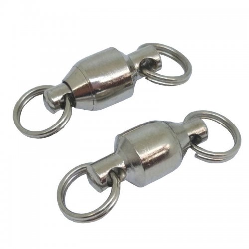 Fishing Ball Bearing Swivels with Split Ring Swivel Tackle 2#//4# 40 Pieces
