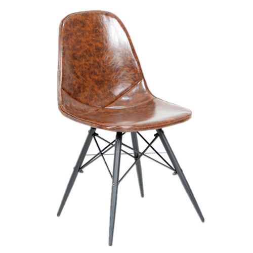 Modern design leather dining chair with metal legs