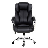 High Back Executive PU Leather Padded Manager's Office Chair (Black)