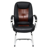 High Back Black Leather Executive Swivel Chair with Chrome Base and Arms