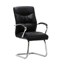 office furniture supplies no wheel PU leather bow metal frame meeting conference room computer chair