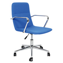 Modern high back blue fabric office chair