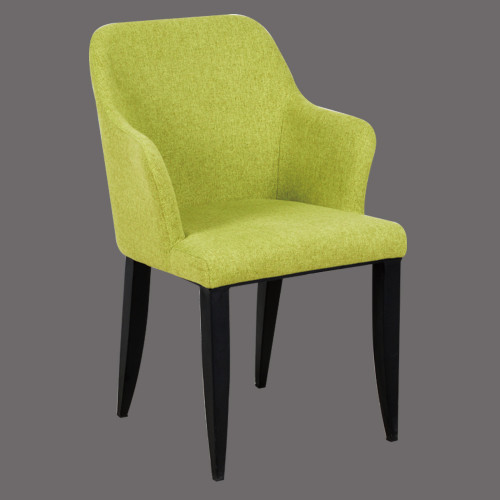 Modern European Style Armrest Fabric Dining Room Chair With Metal frame