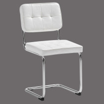 High end white leather dining chair modern