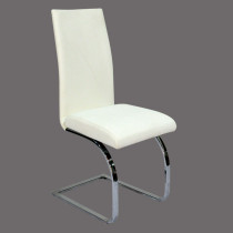 good quality chrome frame leather upholstered dining chair