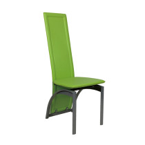 Green leather dining chair