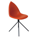 Modern simple design leather fabric dining chair with iron legs