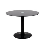 Tempered Glass Top Round Modern Dining Table