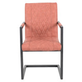 Wholesale new design leather dining armchair with metal frame