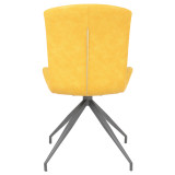 Yellow bright swivel leather dining chair