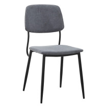 Light fray fabric dining chairs metal legs