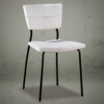 Flannel dining chair white small