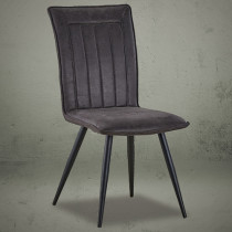 Armless high back leather dining chair