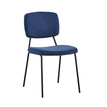 Dining chairs Flannel blue four metal legs
