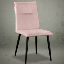 Flannel dining chair pink metal legs