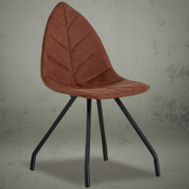Little leaf shape back dining chair metal legs