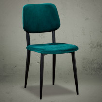 Dark green fabric dining chair