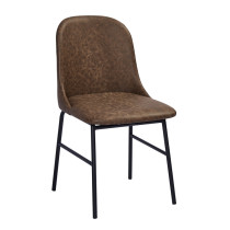 Brown letaher dining chair mid back