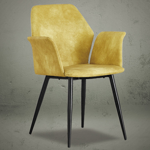 YN Furniture armrest dining chair leather metal legs