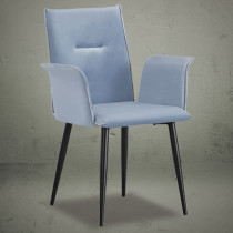Dining chairs ligh blue armrest modern design
