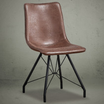 Dining chairs dark brown leather high back