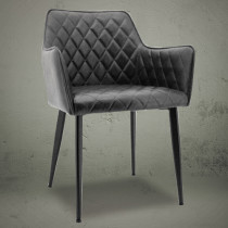 Dining chairs grey modern design metal legs