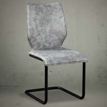 Dining chairs high back gray leather armless modern