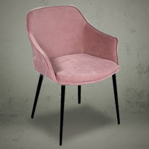 Dining chairs pink armrest metal legs