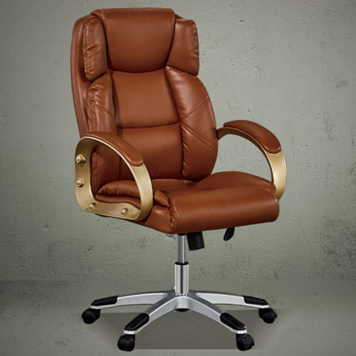 office chair high back yellow leather chrome base