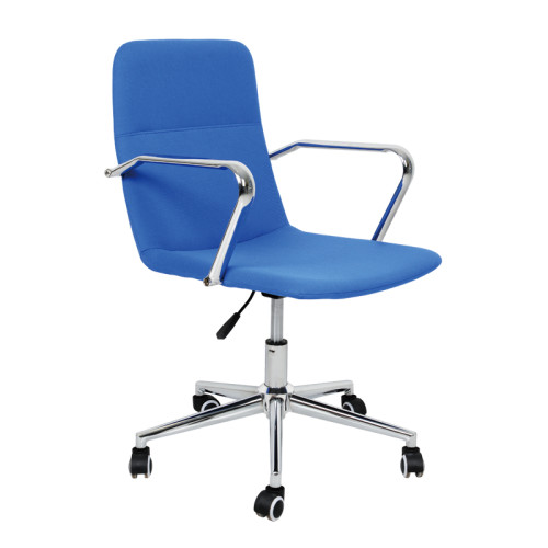 office chairs blue fabric high back armrest