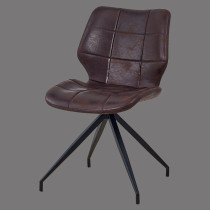 mid century dining side chair leather