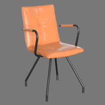 Dining chairs orange leather with armrest