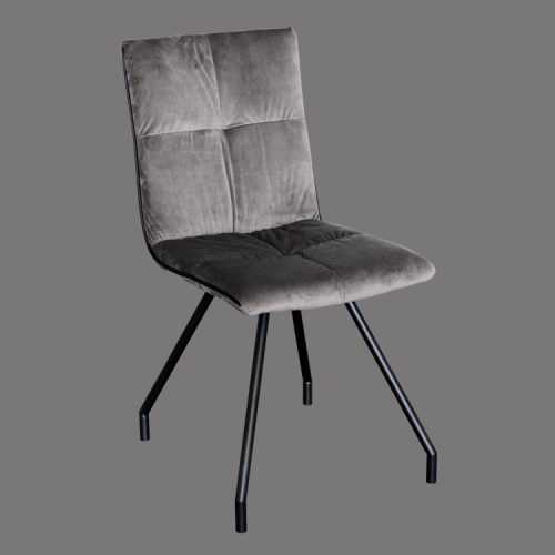 Mid back gray fabric dining chairs
