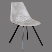 Light gray leather dining chair armless