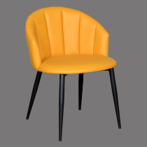 Yellow dining chair leather armrest