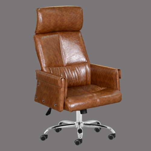 Modern high back brown leather office chair made in china