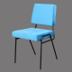Comfortable teal fabric dining chair with metal legs