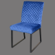 high back blue fabric dining chair
