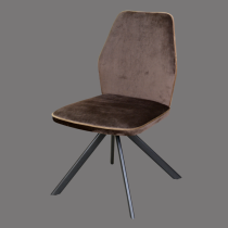 Armless coffee color fabric dining chair