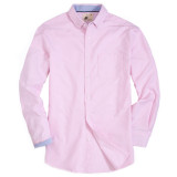 Mens Button Down Regular fit Washed Oxford Dress Shirt Pink