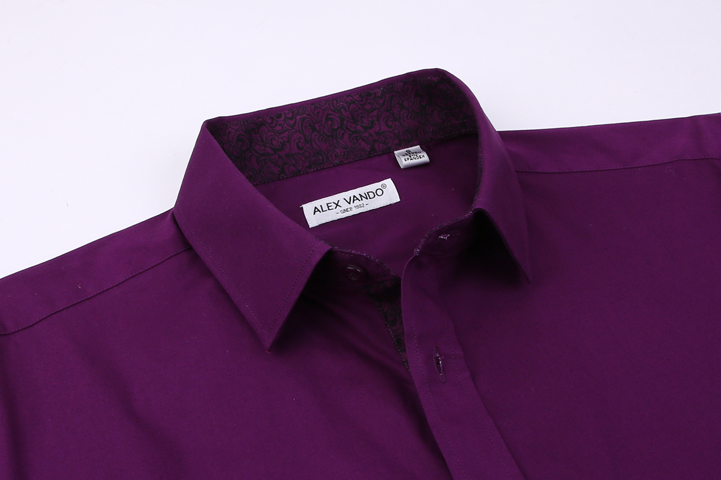 mens purple long sleeve dress shirt