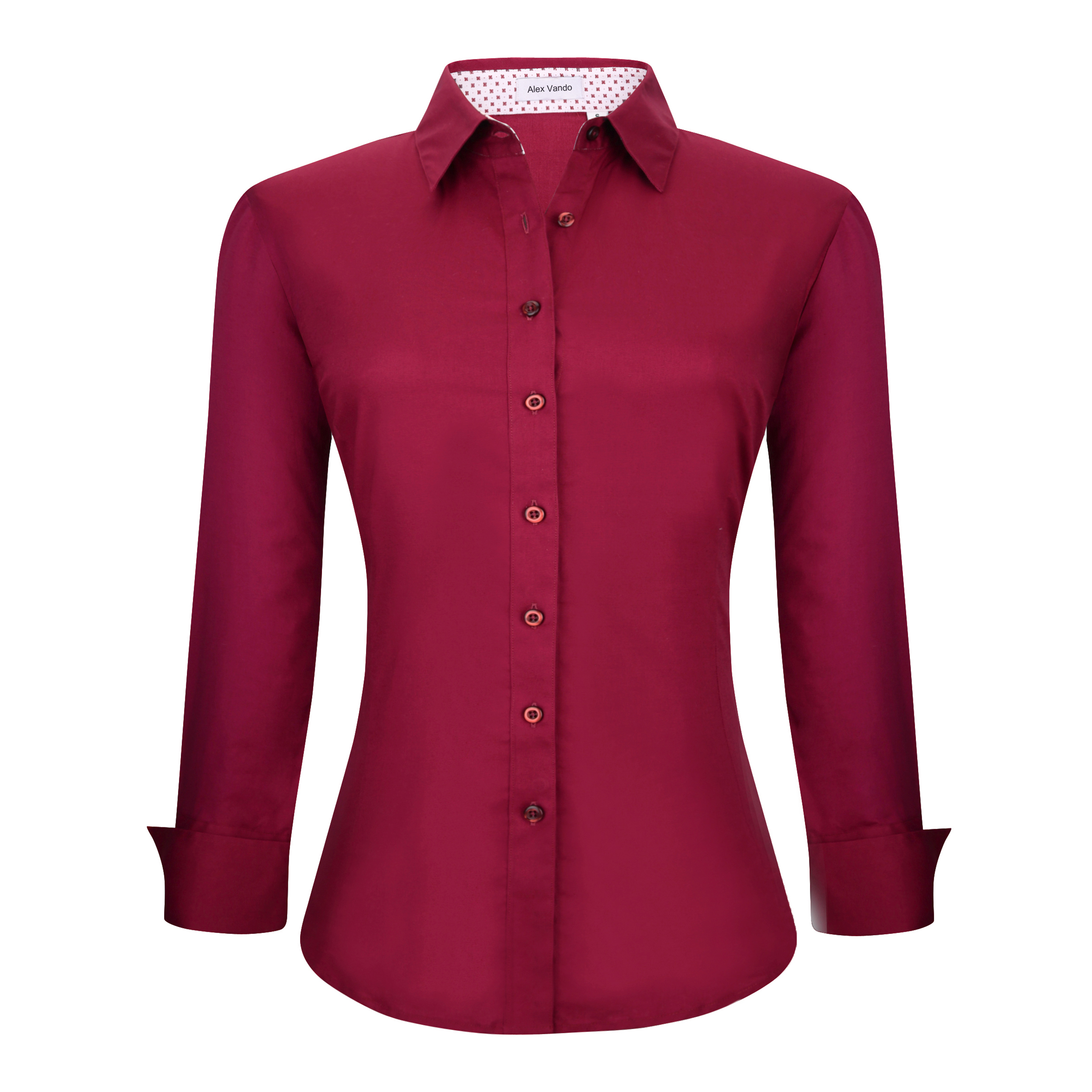 burgundy dress shirt womens