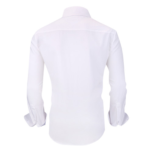 Mens Recycle Bamboo Fabric Long Sleeve Shirts White