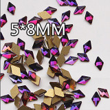 100 Pieces Holographic Iridescent Nail Art Gems AB Color Marquise Rhinestone Flat Bottom Rave Gear
