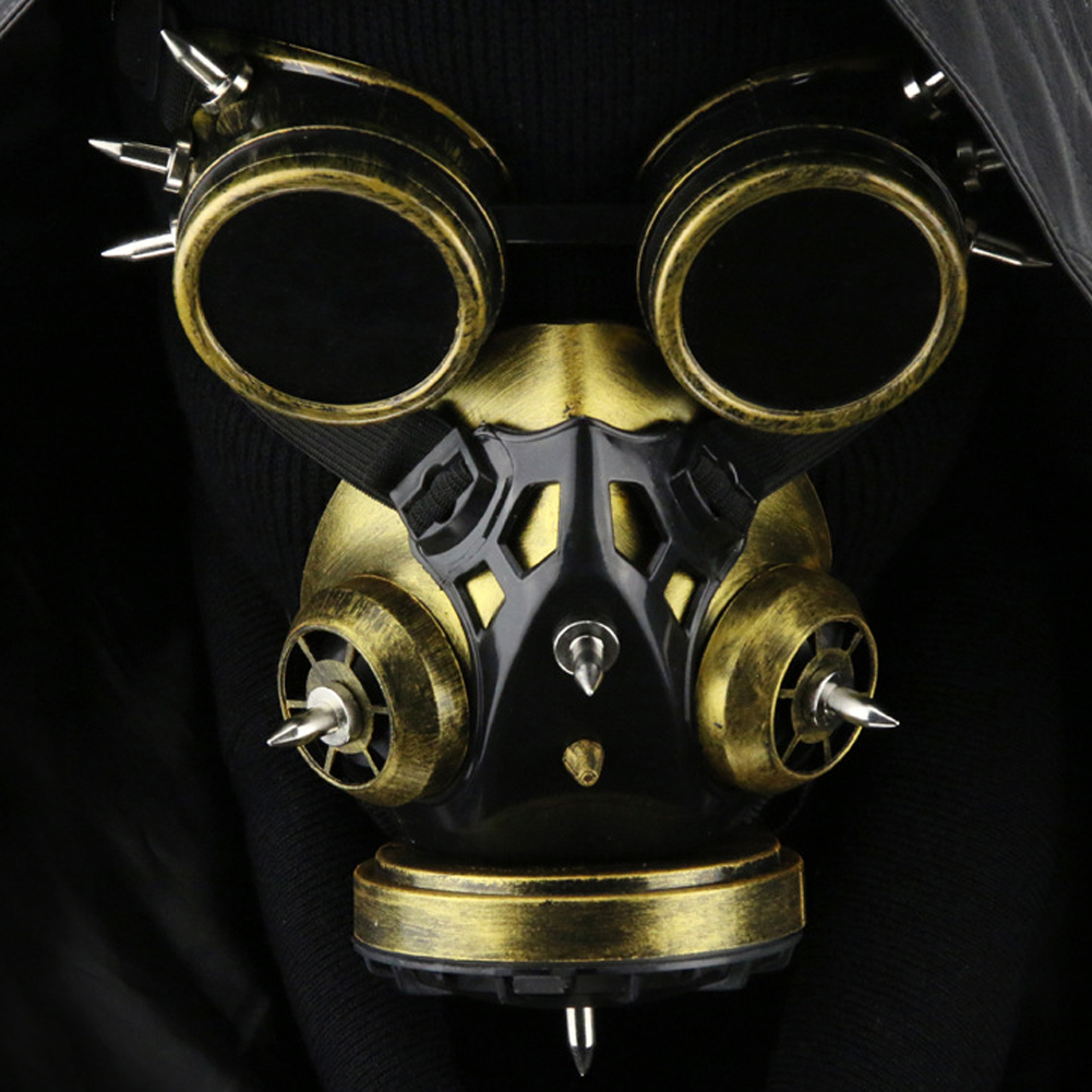 anime black gas mask with goggles and hat