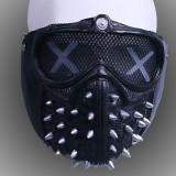 Burning Man Gothic Punk Leather Face Mask Studded Face Bandana Festival EDM Rave Outfits Coachella