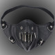 Burning Man Black Hannibal Lecter Faux Leather Restraining Face Mask with Metal Mouth Pieces Leather Mask Studded Face Bandana Festival EDM Rave Outfits Coachella