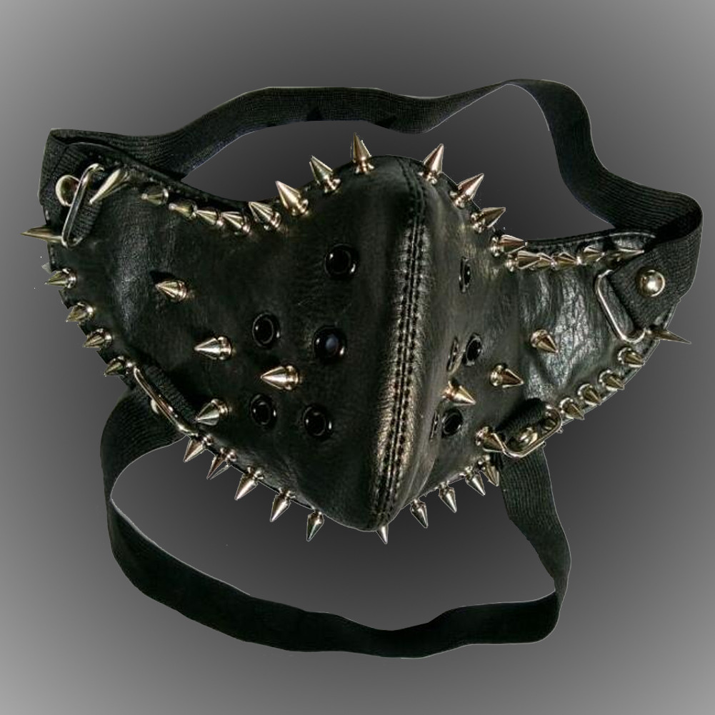 US$ 45.00 - Burning Man Gothic Punk Leather Mask Studded Face Bandana ...