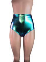 Oil Slick Holographic Mid-Rise Booty Shorts - Roller Derby, Festival, Rave Clothing